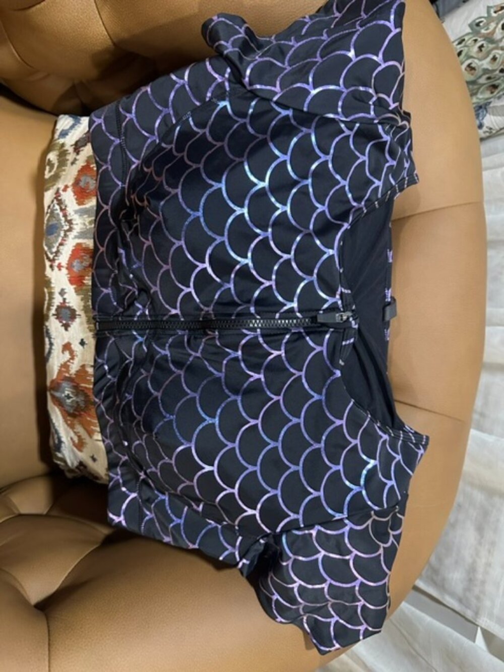 Torrid 1X Black & Iridescent Swim Top -NWT